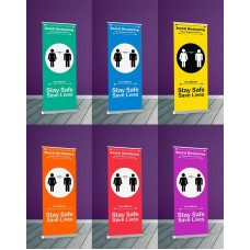 Social Distancing Roller Banner