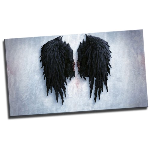 Banksy Black Angel Wings