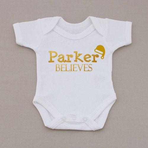 Personalised Christmas Baby Grow Vest Add Your Name Body Suit Baby Clothes